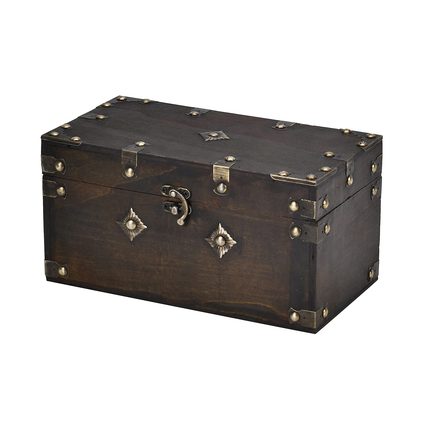 Classic Antique Style Wooden Storage Box (Size 25x13x13 cm) - Brown