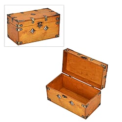 Solid Antique European Style Wooden Box - Yellow
