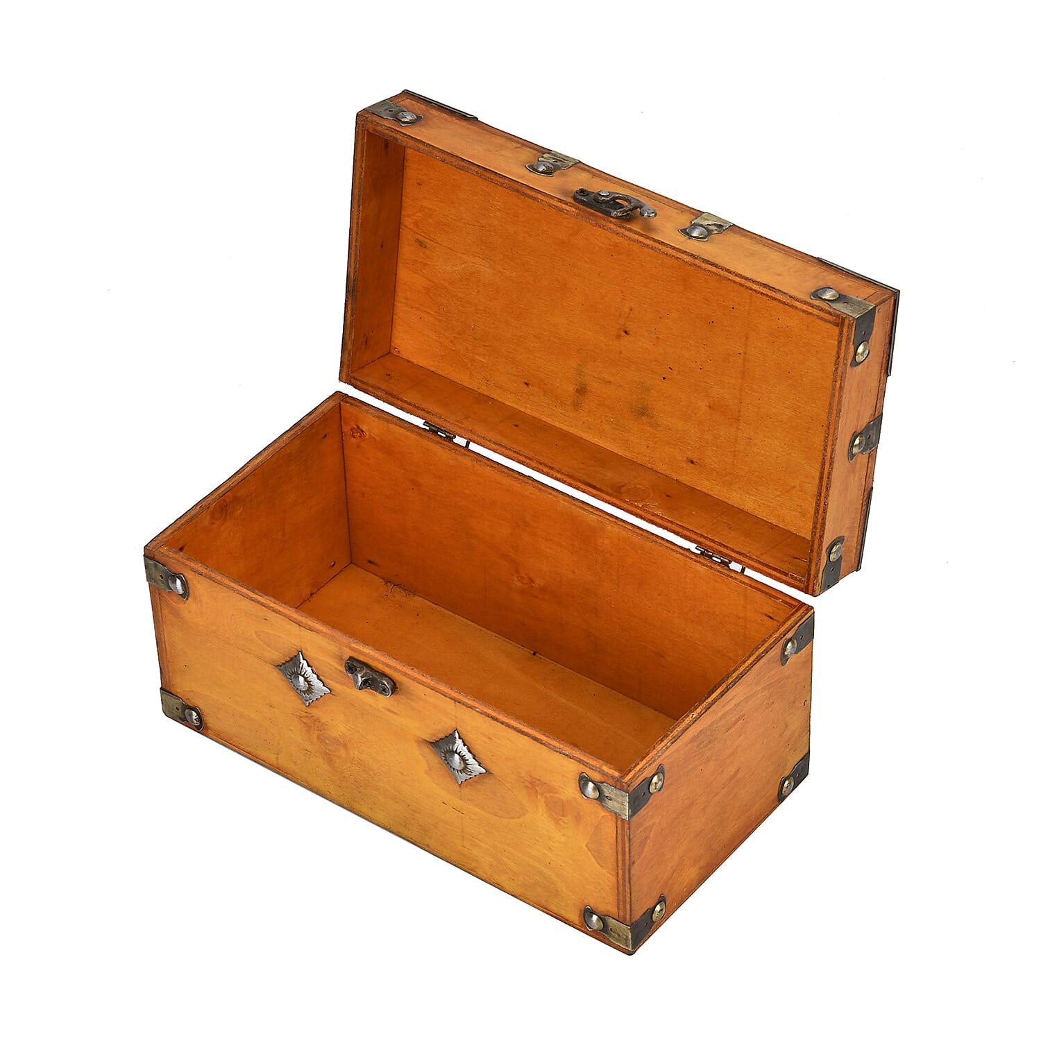 Classic Antique Style Wooden Storage Box (Size 25x13x13 cm) - Yellow