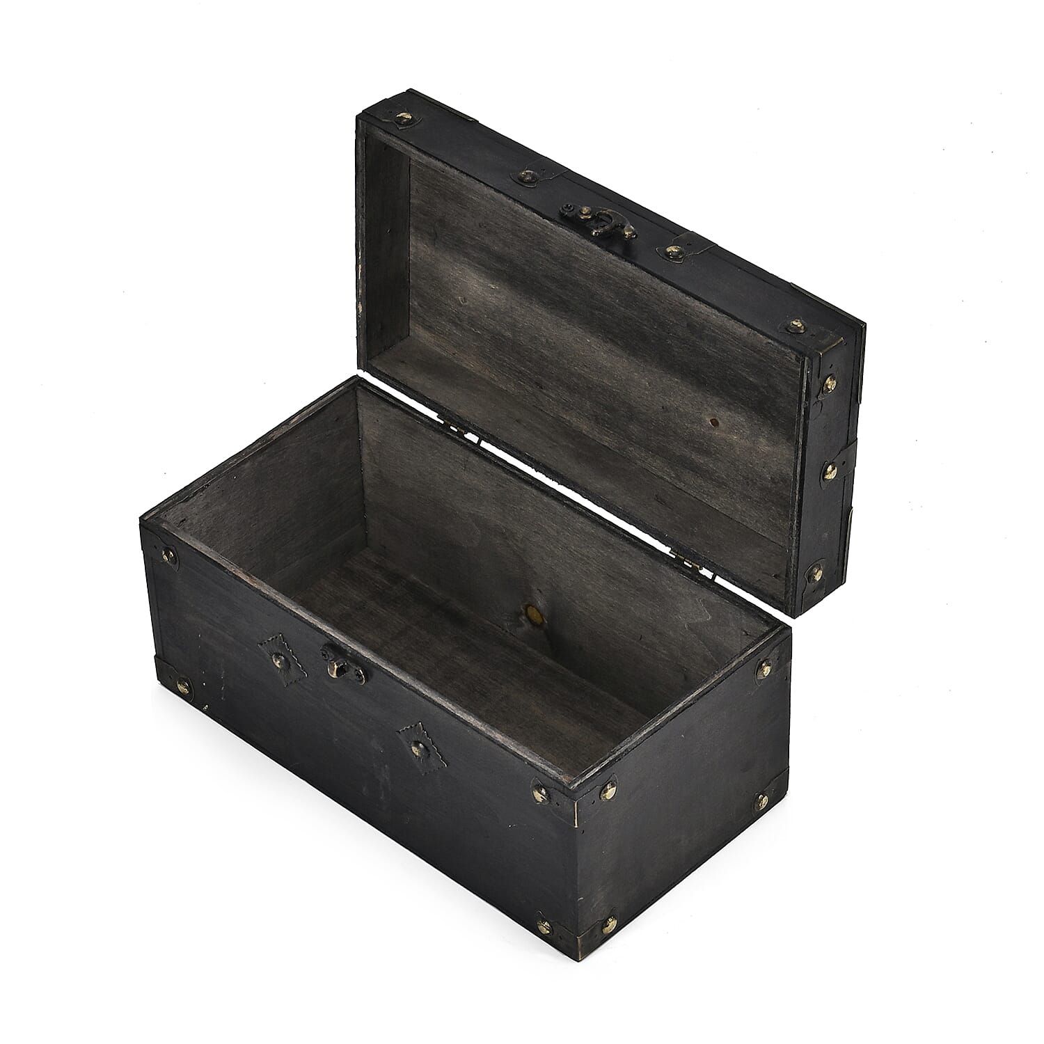 Classic Antique Style Wooden Storage Box (Size 25x13x13 cm) - Black