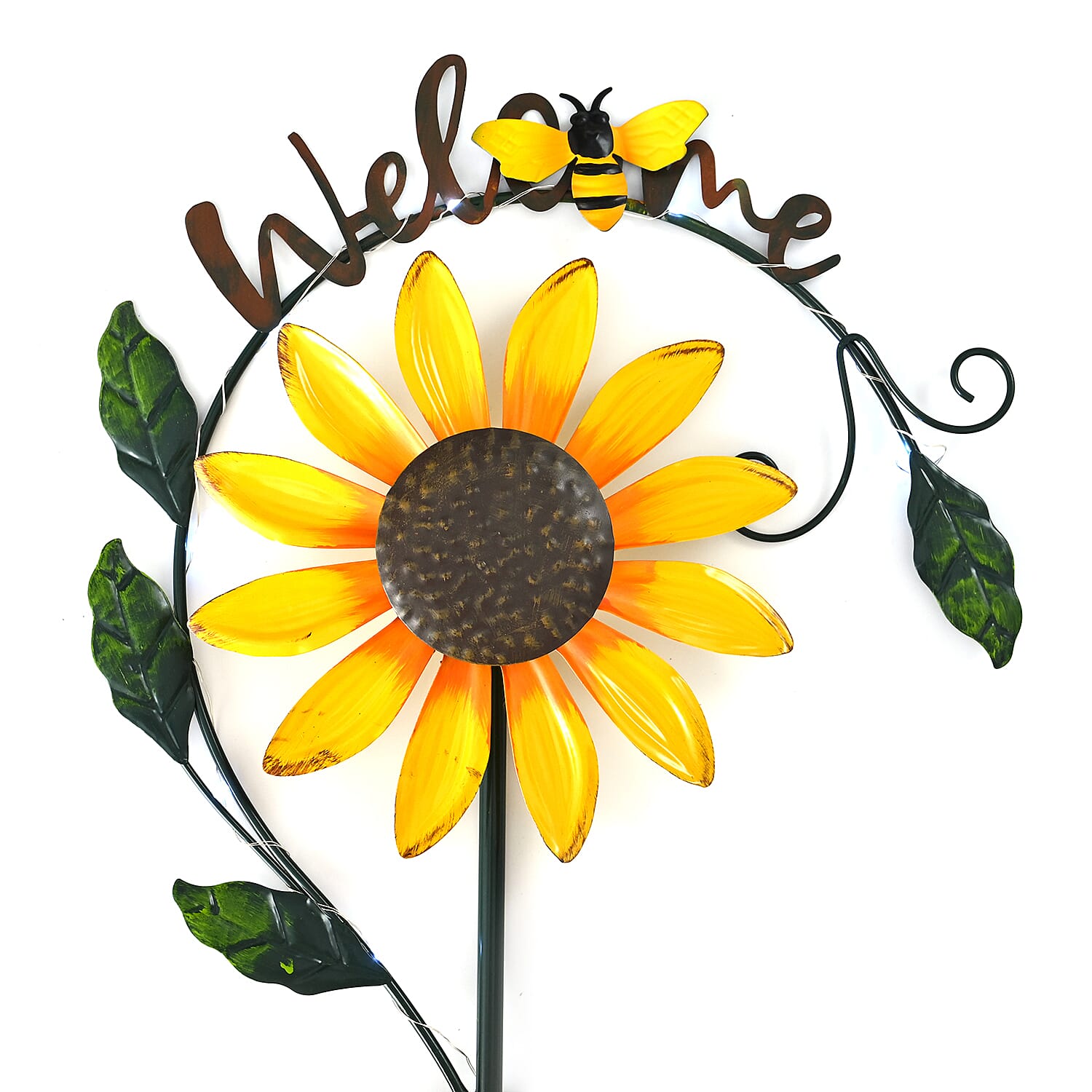 Sunflower - Honeybee Wind Spinner Stake with Solar Light - Multi