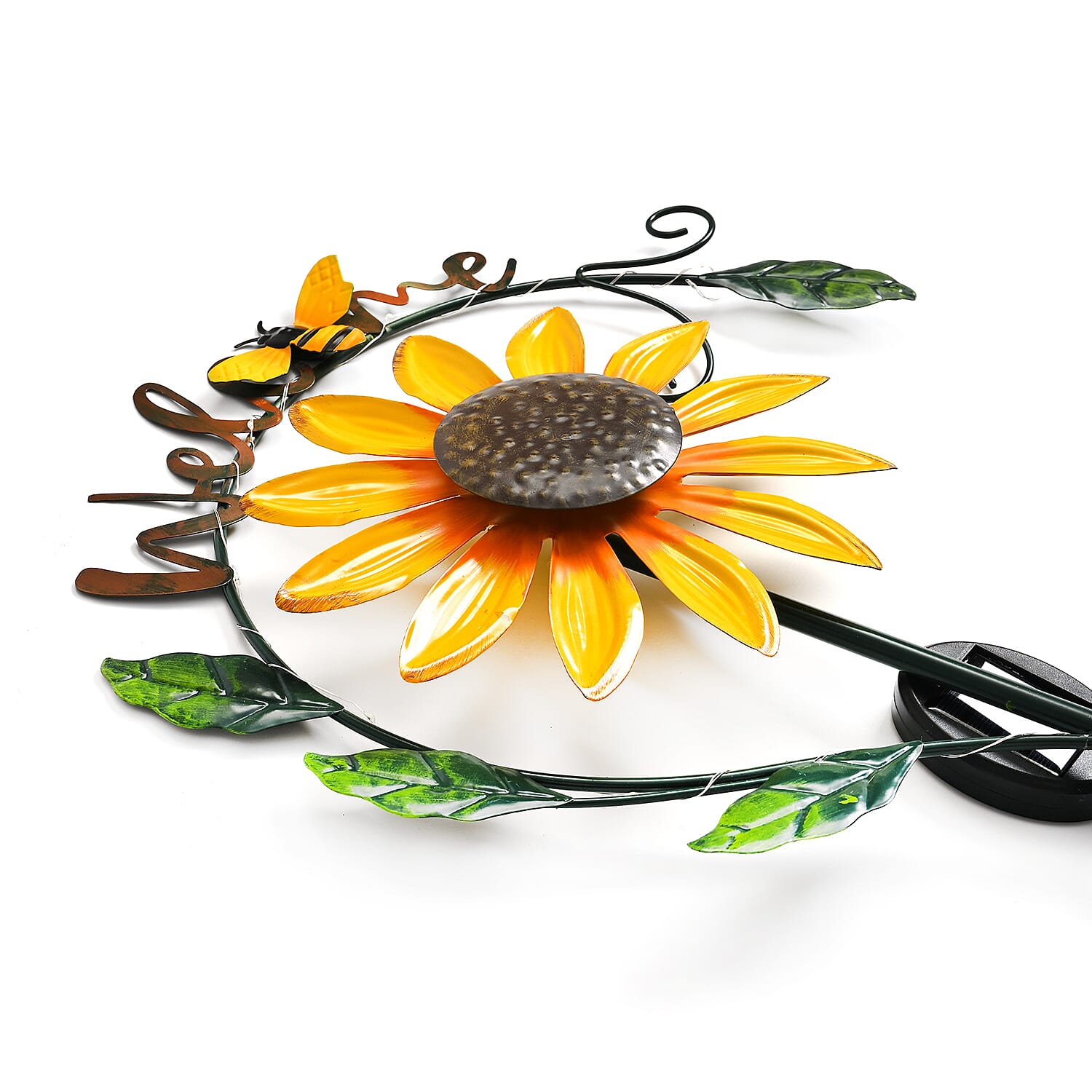 Sunflower - Honeybee Wind Spinner Stake with Solar Light - Multi