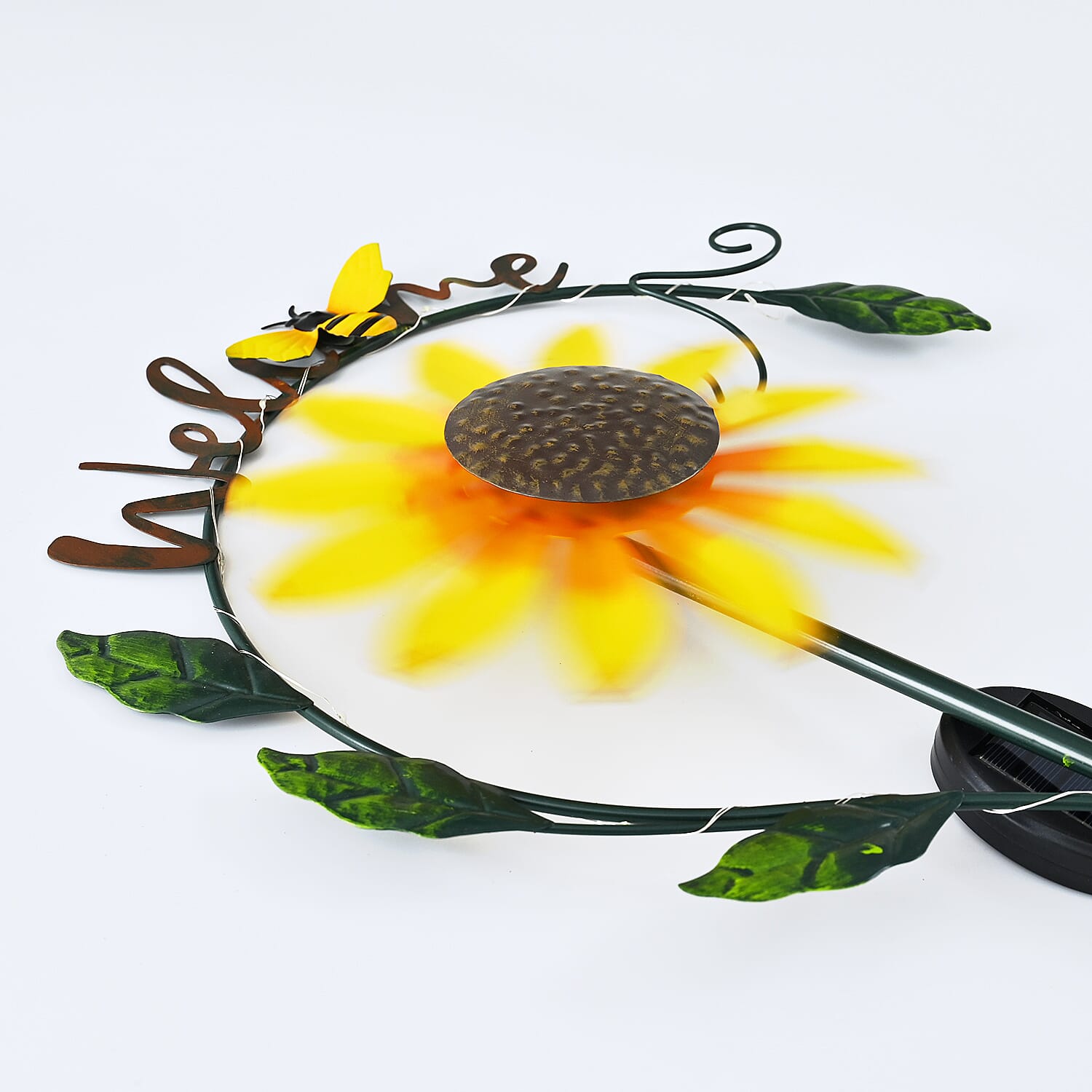 Sunflower - Honeybee Wind Spinner Stake with Solar Light - Multi