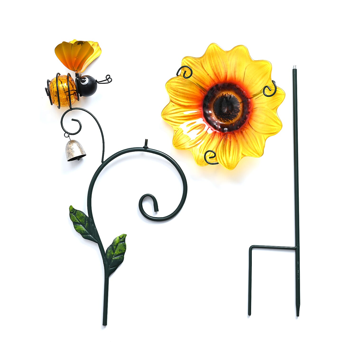 3-in-1 Bird Feeder-Bird Bath and Wind Bell Stake Decoration