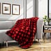 Super Soft Faux Fur Sherpa Lined Check Patterned Blanket