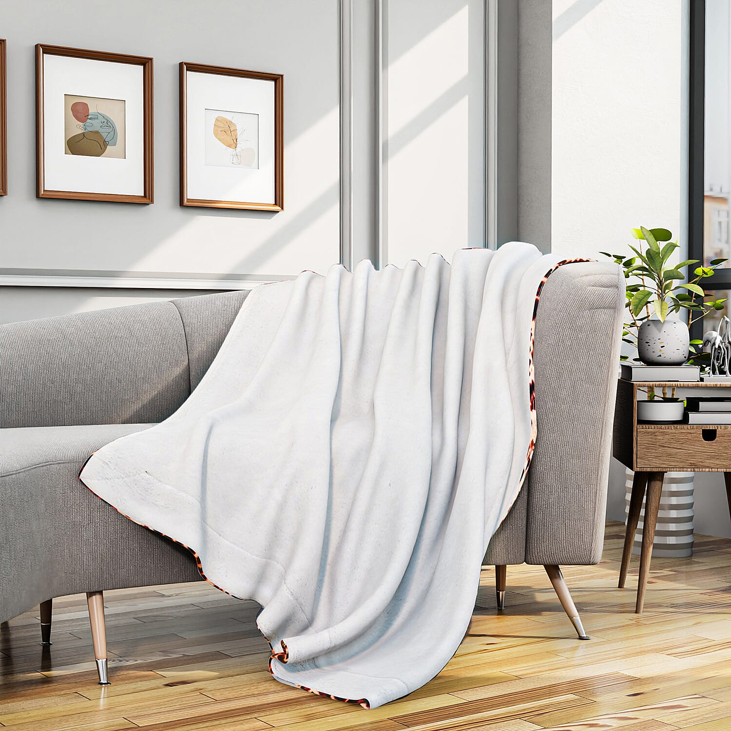 Super Soft Faux Fur Sherpa Double Layer Blanket Leopard Print (Size 150x200cm).