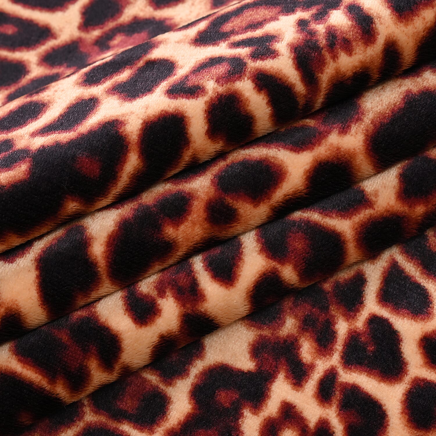 Super Soft Faux Fur Sherpa Double Layer Blanket Leopard Print (Size 150x200cm).
