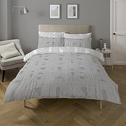  Copenhagen Polyester Duvet Cover - Mink & Grey