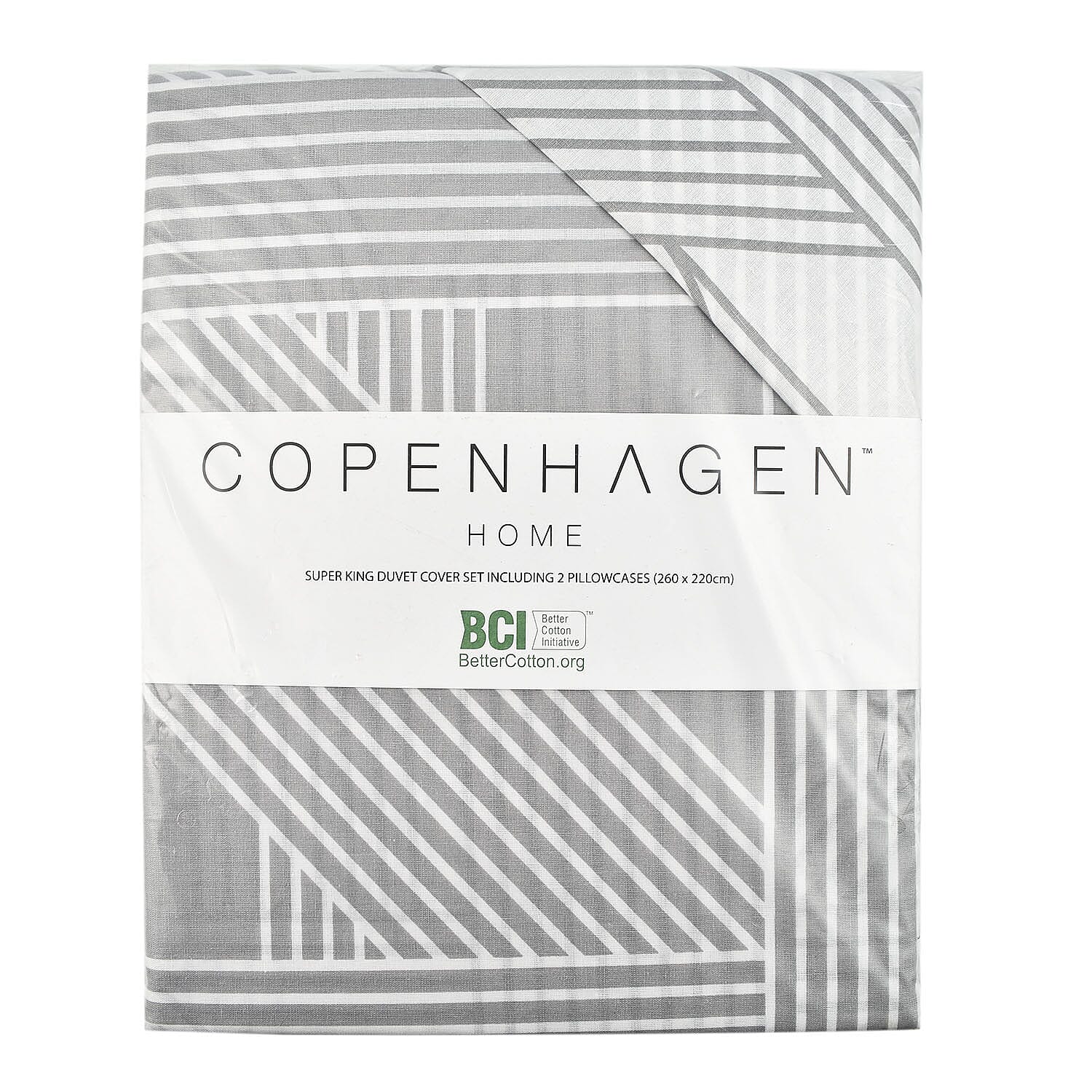 Copenhagen Home Duvet Cover Set Incl. 2 Pillow Cases (Super King,260x220 cm) - Frey Mink & Grey