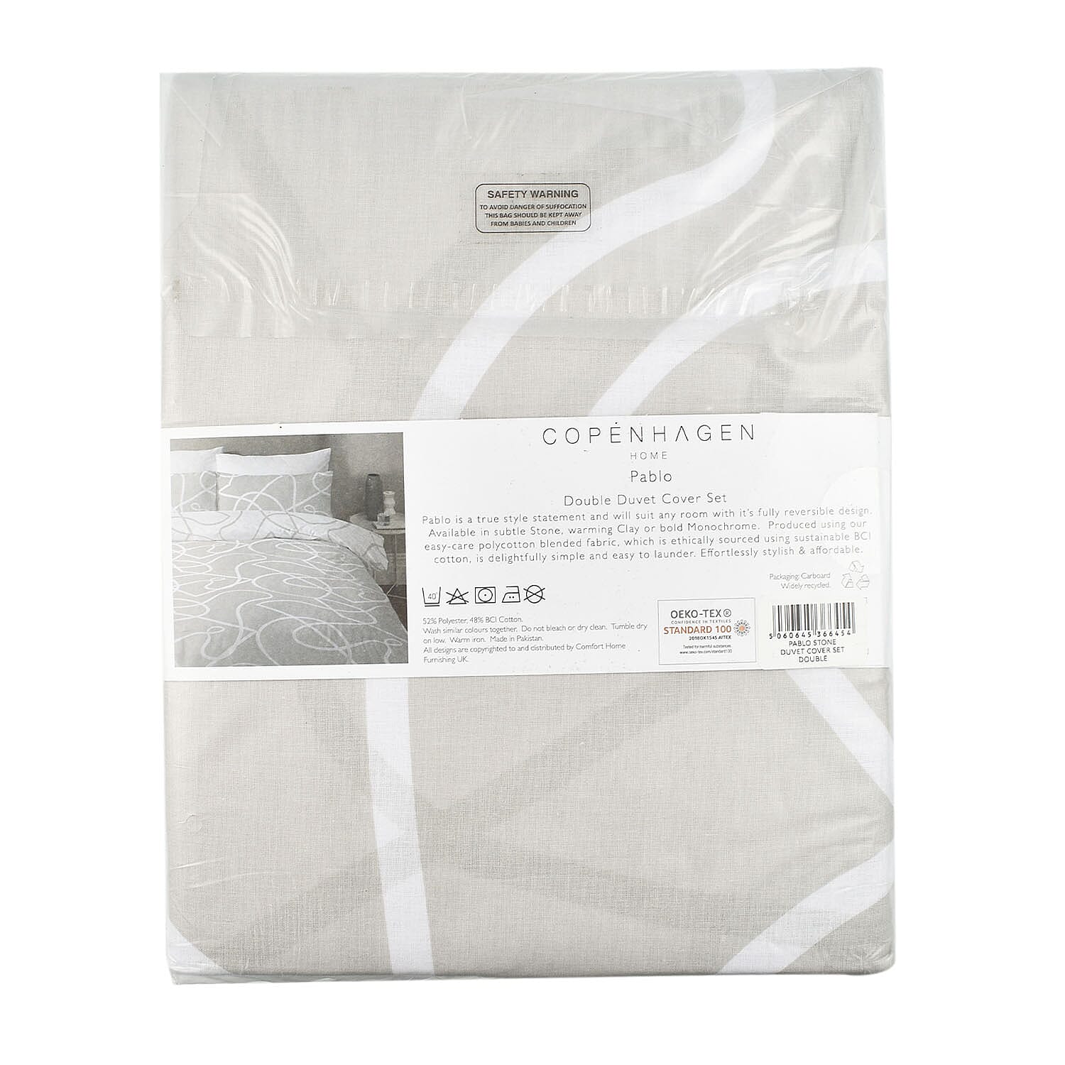 Copenhagen Polyester Duvet Cover - Mink & Grey