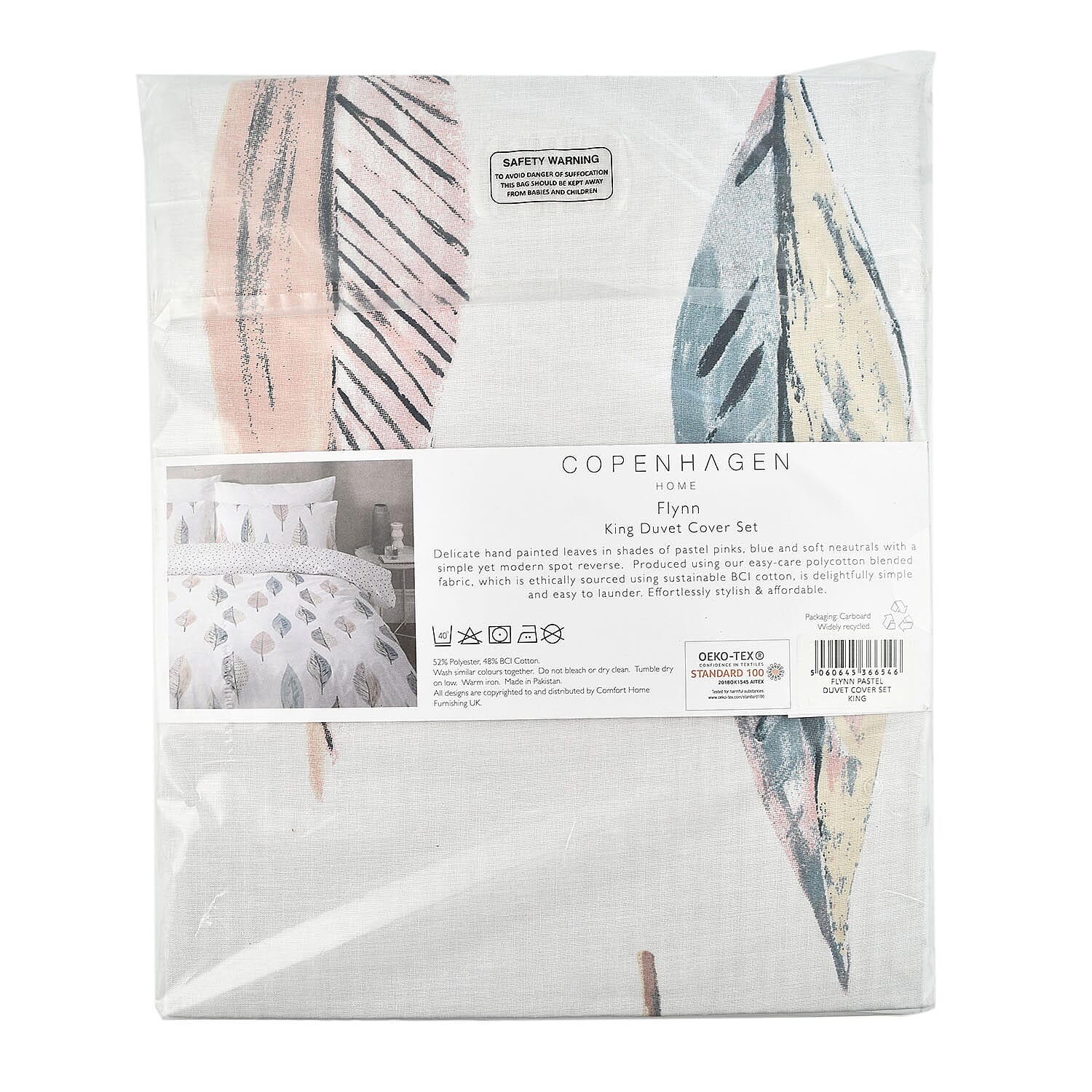  Copenhagen Polyester Duvet Cover - Mink & Grey