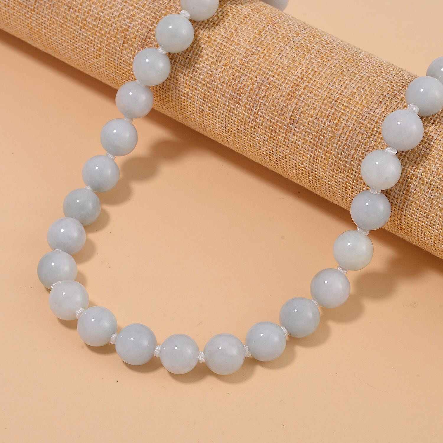 Extremely Rare Natural Type A Jadeite Jade Necklace in Rhodium Overlay Sterling Silver 600 Ct