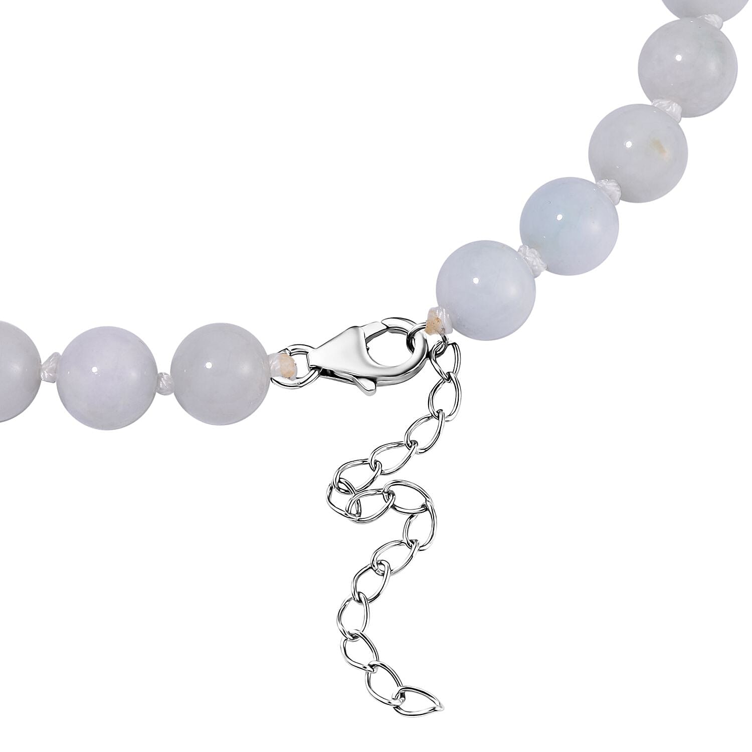 Extremely Rare Natural Type A Jadeite Jade Necklace in Rhodium Overlay Sterling Silver 600 Ct