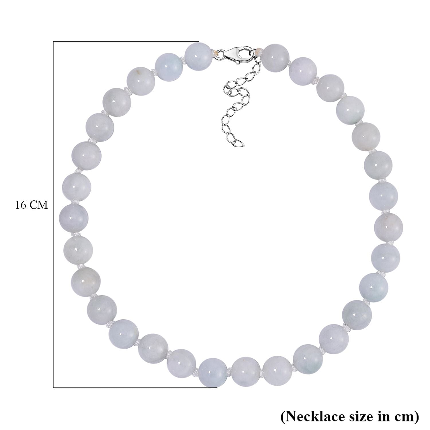 Extremely Rare Natural Type A Jadeite Jade Necklace in Rhodium Overlay Sterling Silver 600 Ct