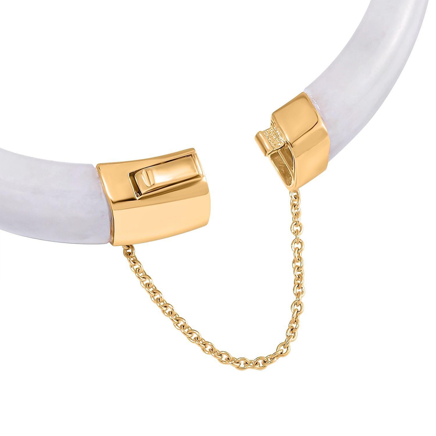 Natural Jadeite Jade Carved Hinged Bangle in 18K Gold Vermeil Plated Sterling Silver 235 Ct (Size 7.5)