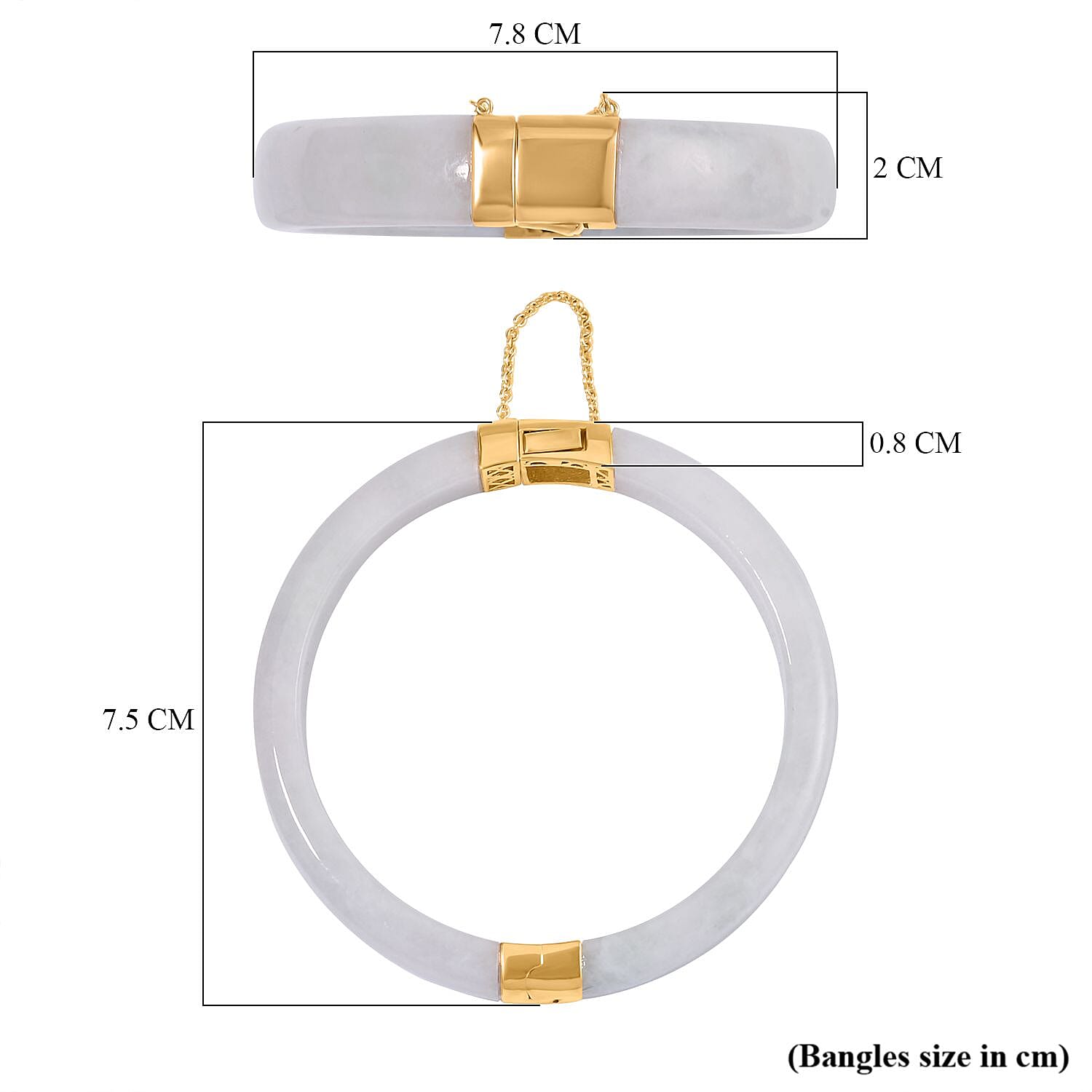 Natural Jadeite Jade Carved Hinged Bangle in 18K Gold Vermeil Plated Sterling Silver 235 Ct (Size 7.5)