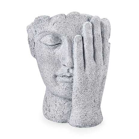 Men Head Shaped Planter - Stone