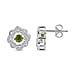 Green & White Cubic Zirconia Earrings in Rhodium Overlay Sterling Silver 1.58 Ct