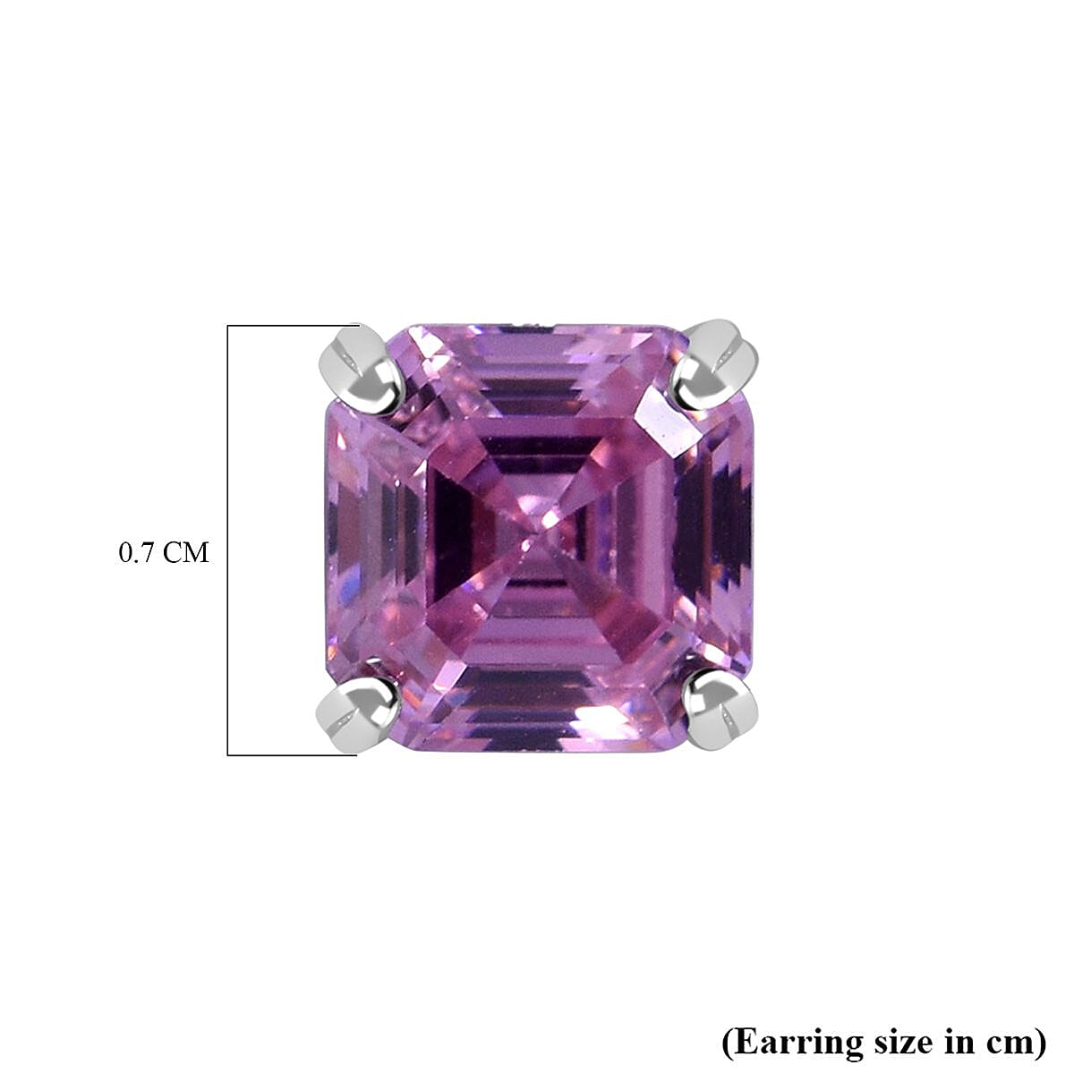 NY Close Out - Pink & White Cubic Zirconia Stud Earrings in Rhodium Overlay Sterling Silver 3.62 Ct.