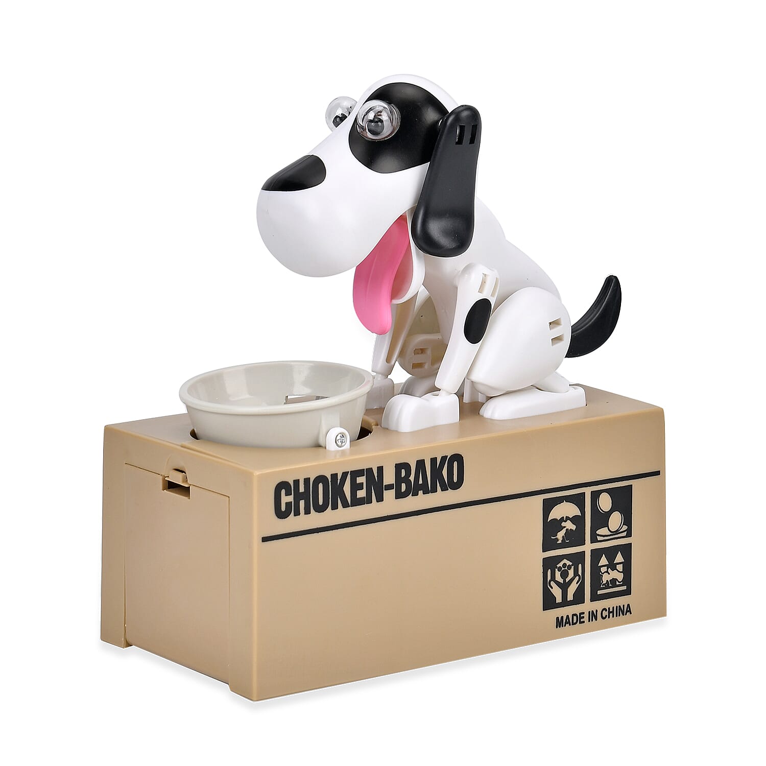 Choken Bako Dog Piggy Bank- White & Black
