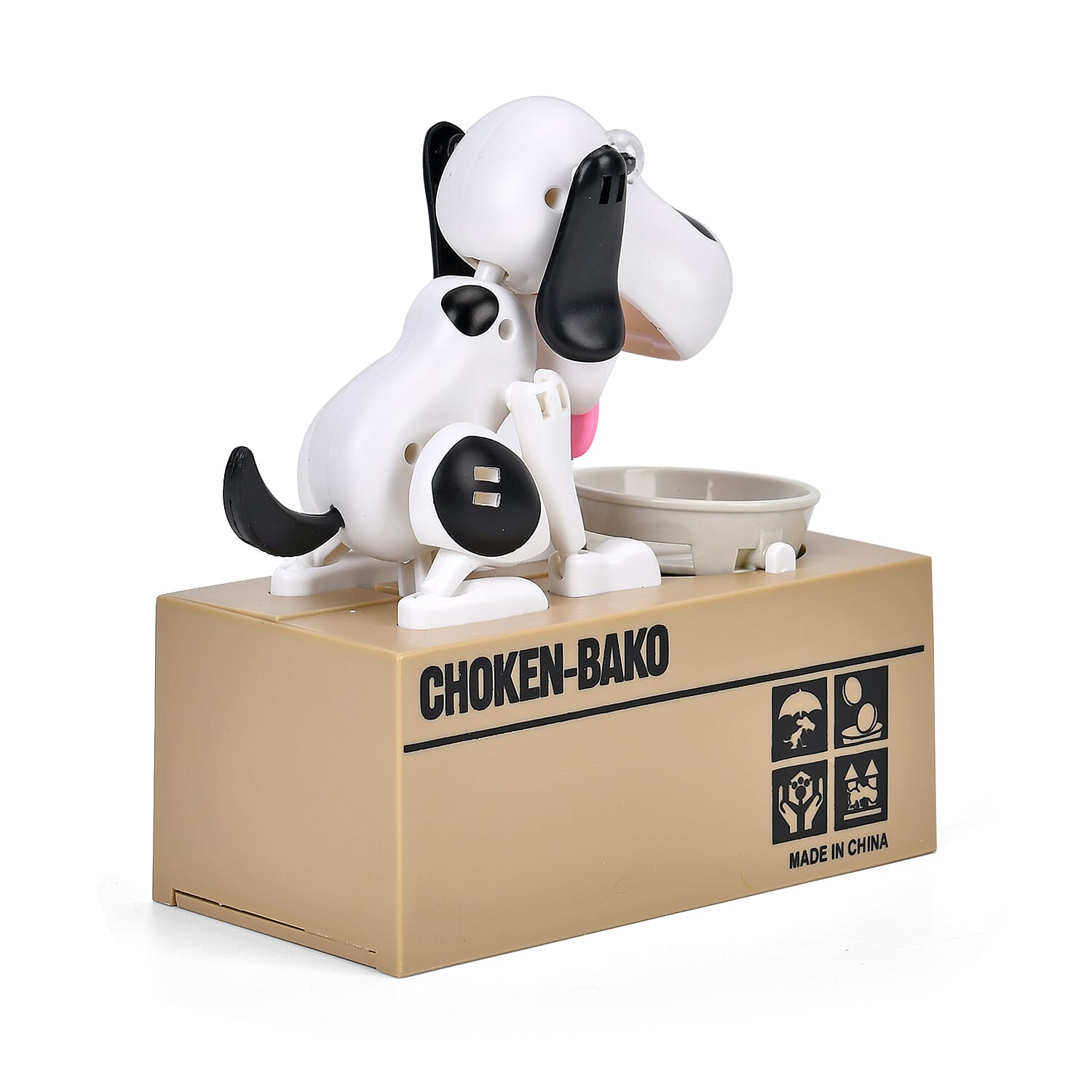 Choken Bako Dog Piggy Bank- White & Black