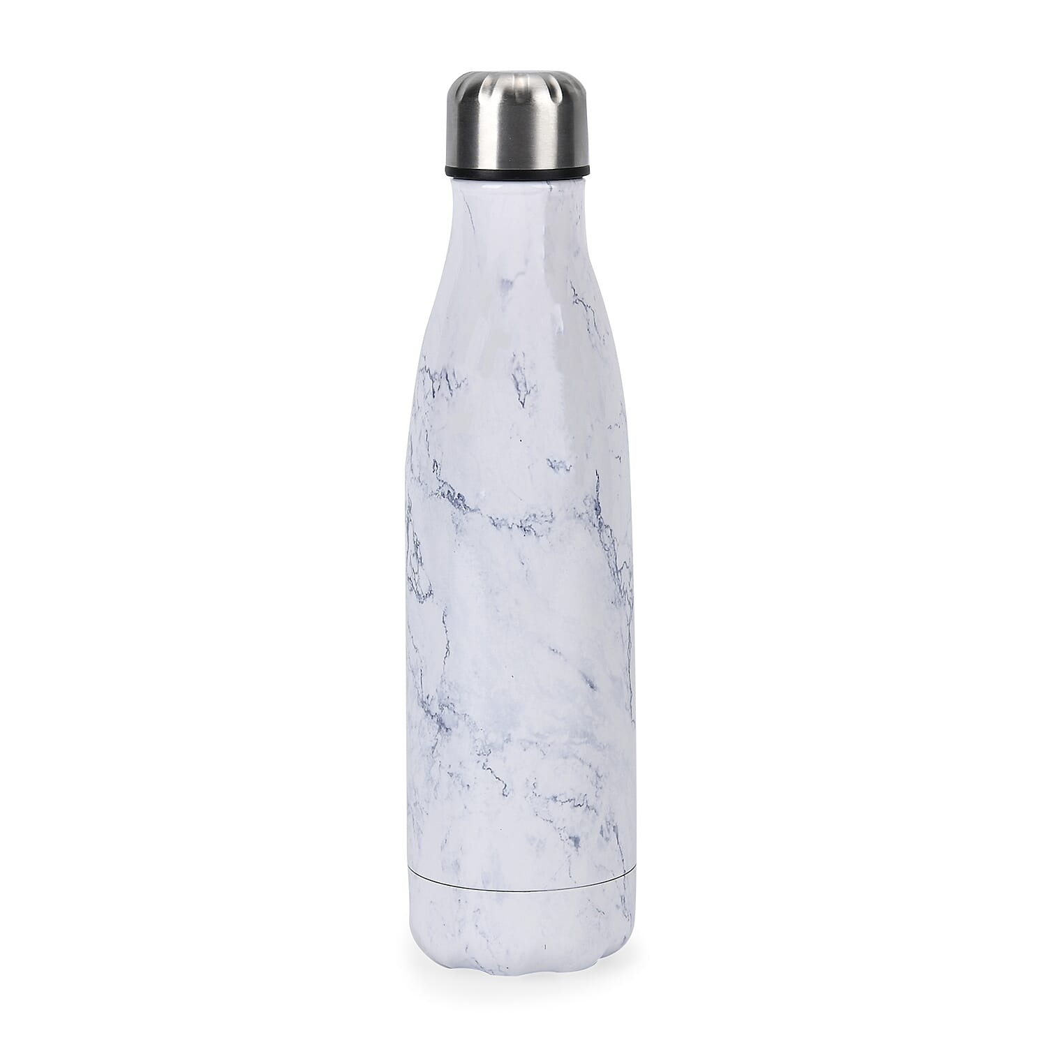 Stainless Steel Double Wall Leakproof 500ML Bottle for Outdoor Sports, Fitness, Hiking, Camping, School, Office - White