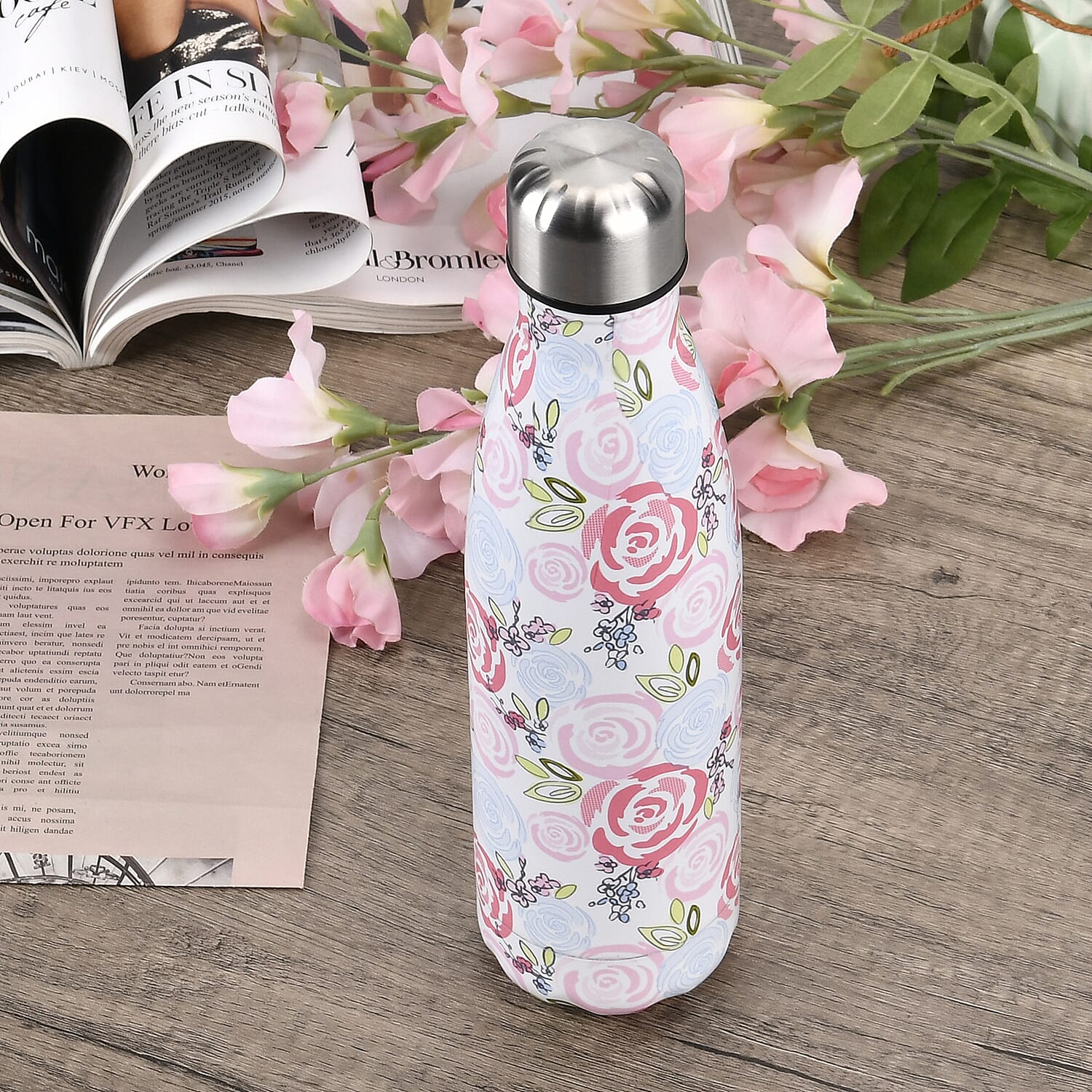 Stainless Steel Drinking Water Bottle for School, Sports, Running, Gym 500m - PINK