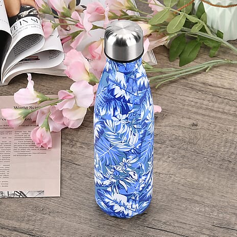 Stainless Steel Double Wall Leakproof 500ML Bottle for Outdoor Sports, Fitness, Hiking, Camping, School, Office - Light Blue