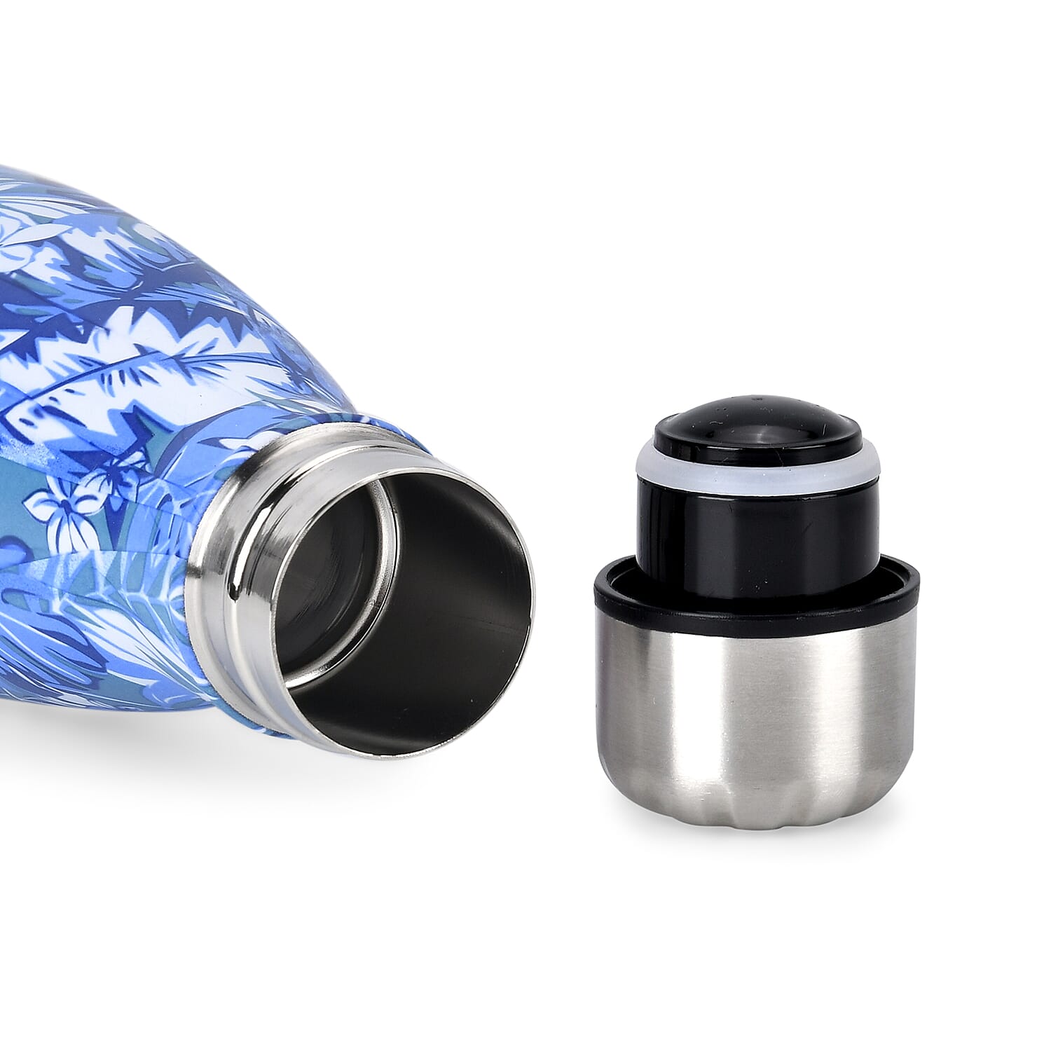 Stainless Steel Double Wall Leakproof 500ML Bottle for Outdoor Sports, Fitness, Hiking, Camping, School, Office - Light Blue