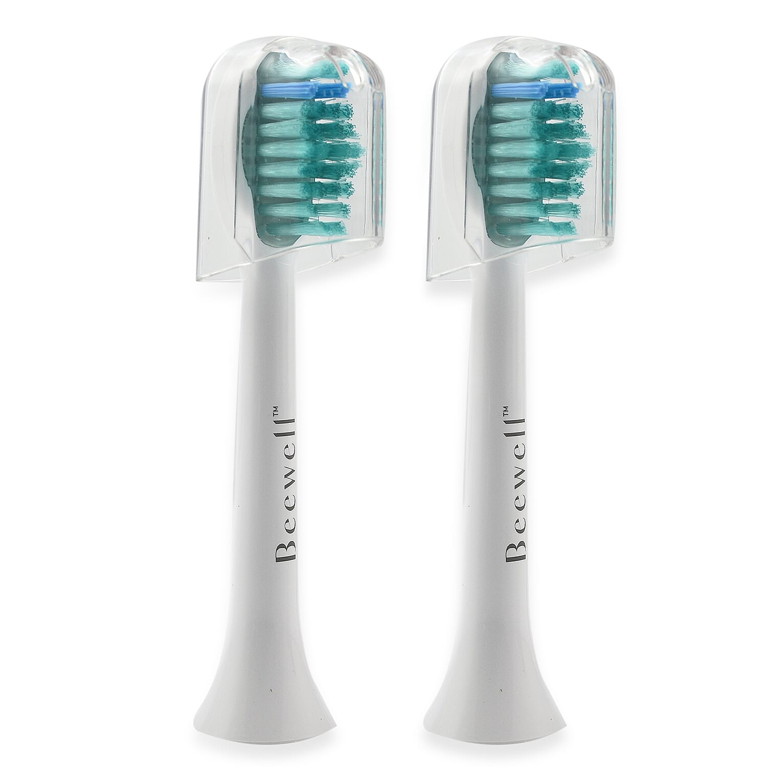 Beewell LED Light Therapy (1 Blue, 1 Red) Toothbrush Replacement Heads (2 Pack) - White