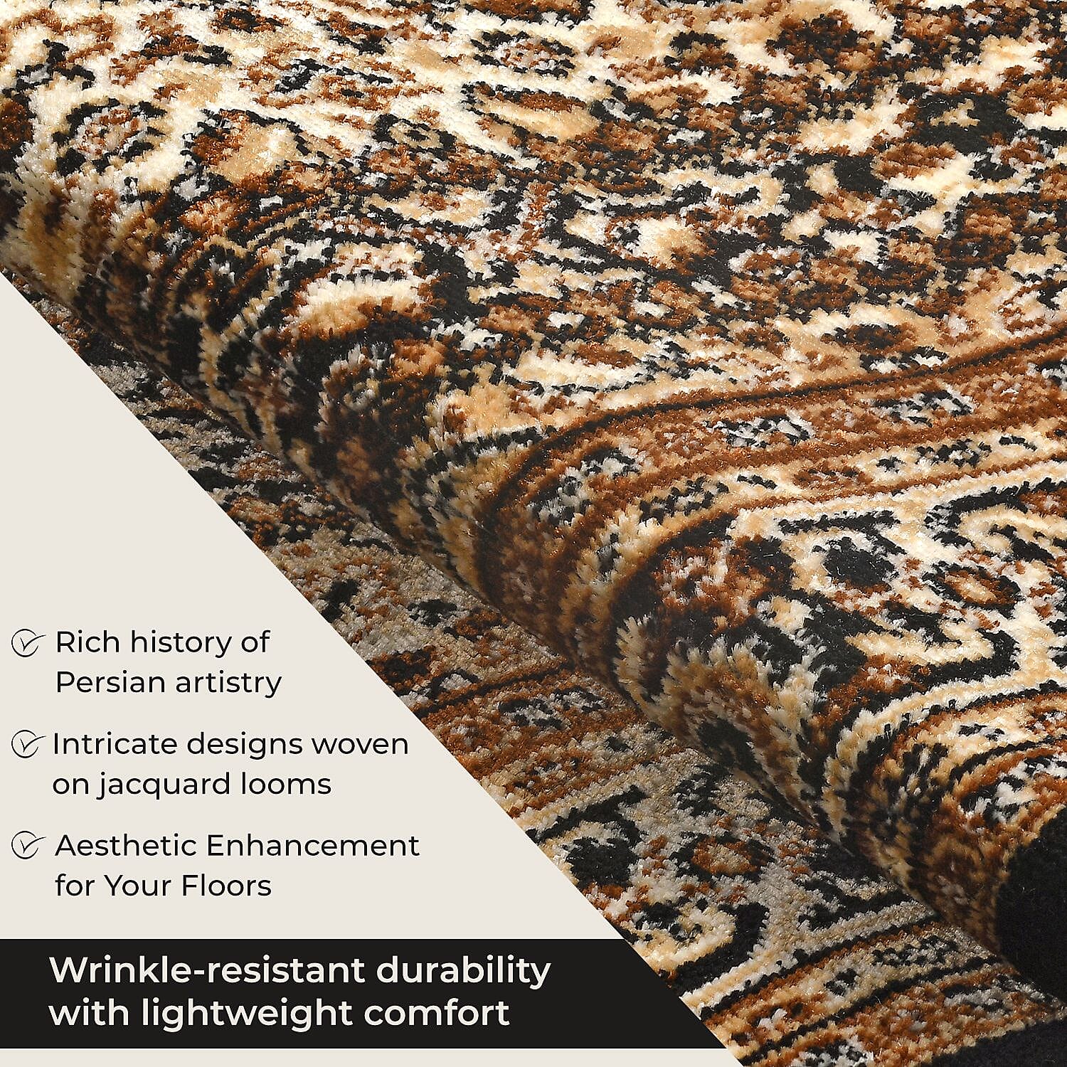 Polyester Traditional Rug and Door Mat - Yellow