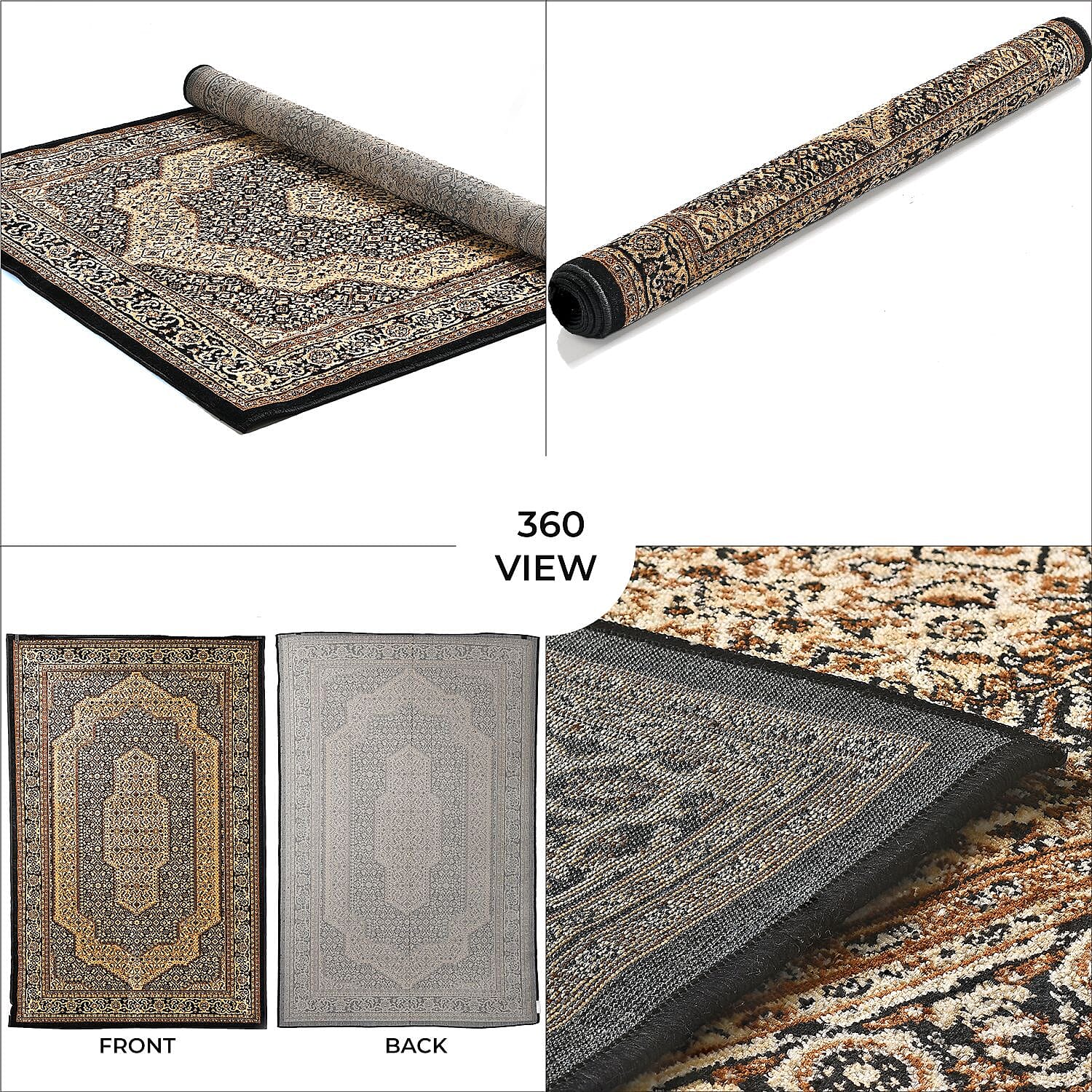 Polyester Traditional Rug and Door Mat - Yellow