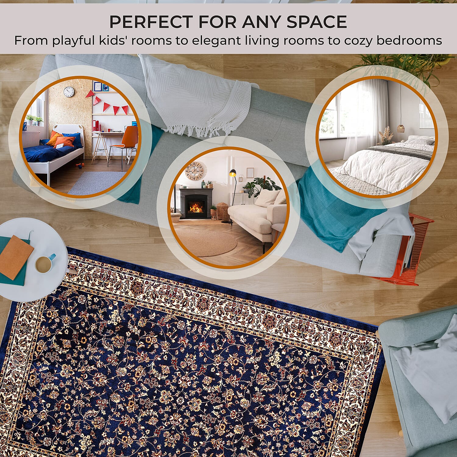 Polyester Traditional Rug and Door Mat - Yellow