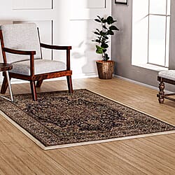 Pile Woven 950 GSM Traditional Carpet - Yellow