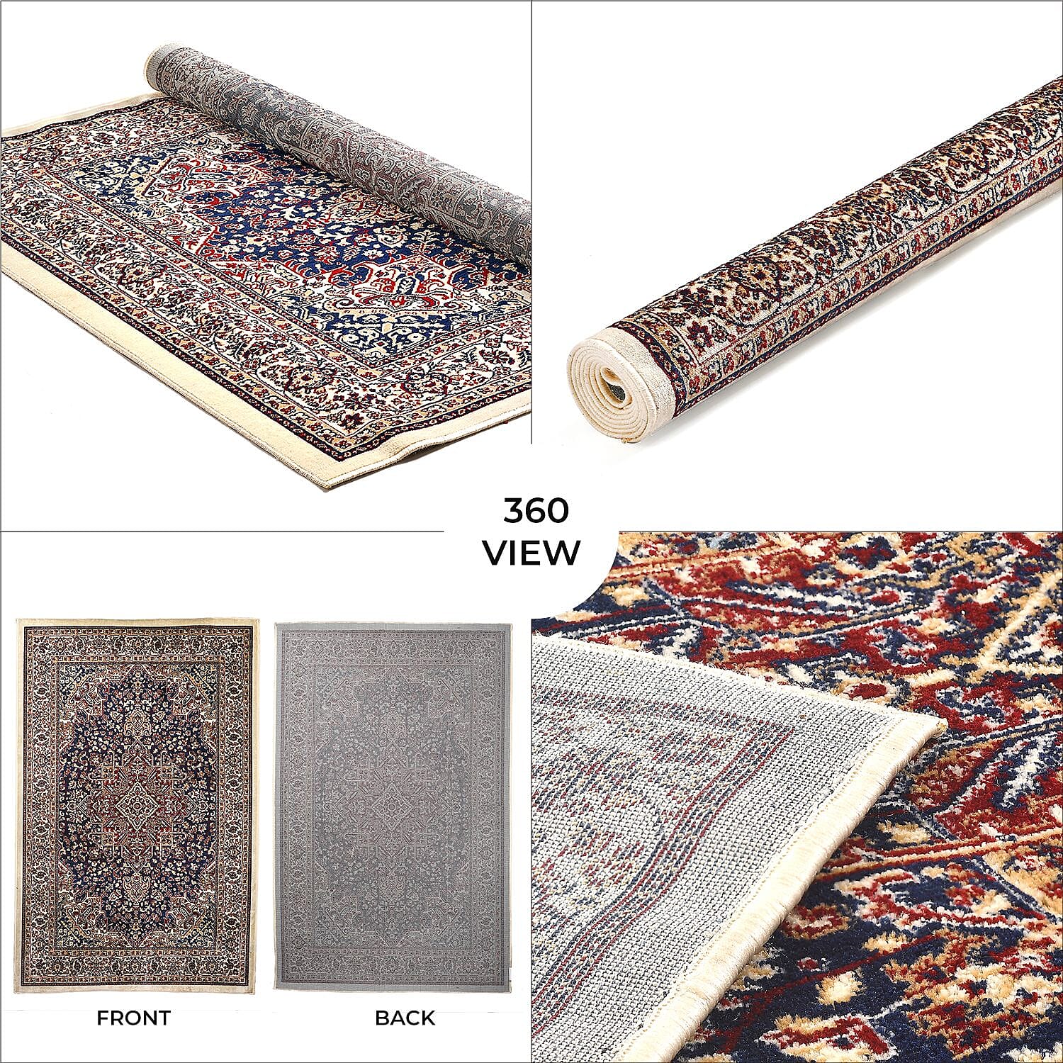 Polyester Traditional Rug and Door Mat (Size 120x1 cm) - Maroon & Yellow