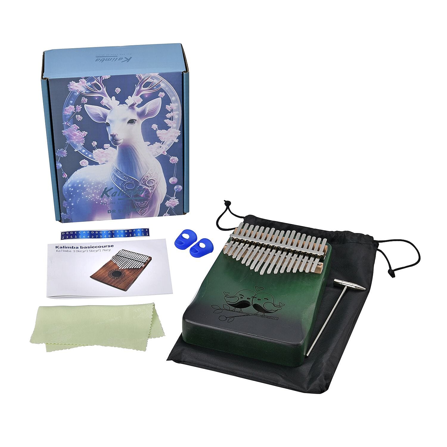 Kalimba- 17 Sound Thumb Piano (Size 17x12x3 cm) - Green