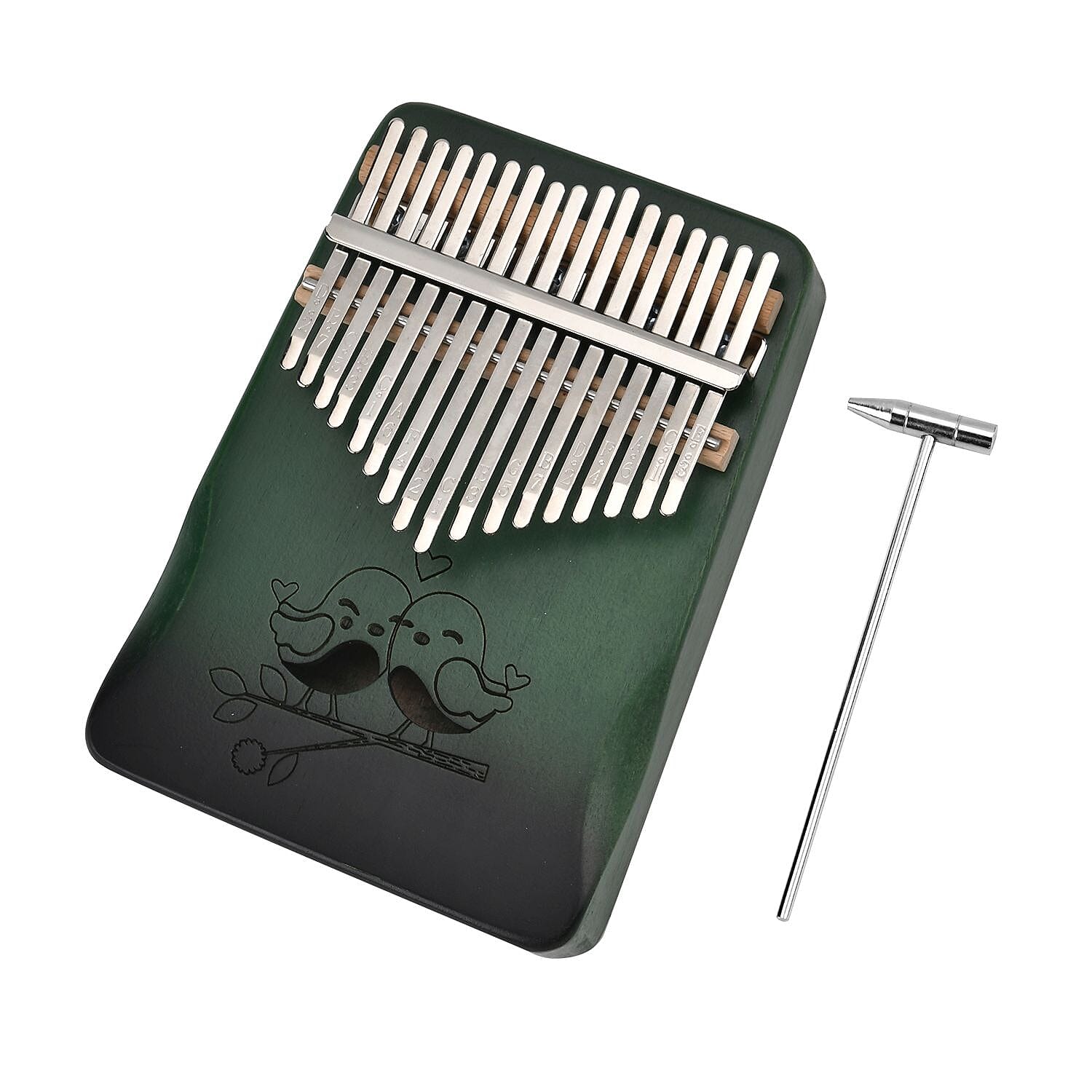 Kalimba- 17 Sound Thumb Piano (Size 17x12x3 cm) - Green