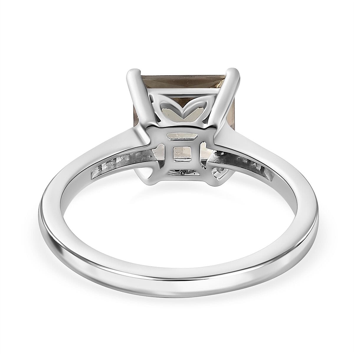 Rhapsody 950 Platinum AAAA Turkizite (Princess Cut - 2.45 Ct) White Diamond (EF-VS) Ring 2.52 Ct