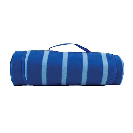 Stripe Pattern Picnic Blanket (Size 150x125 cm) - Blue