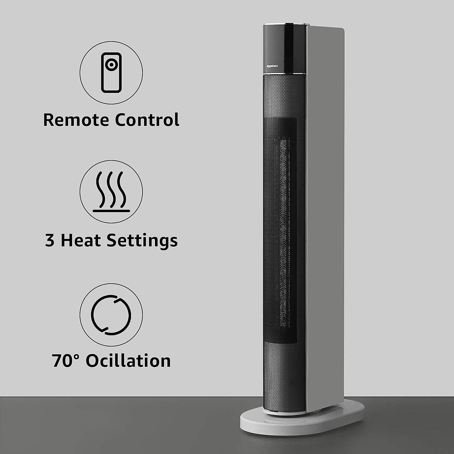 ECO Oscillating Portable Remote Control Tower Heater with 3 Heat Settings, and Remote Control 2220W