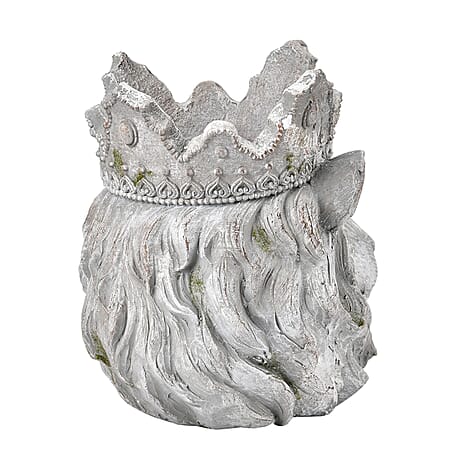 Lion Head Statue Pot - Grey
