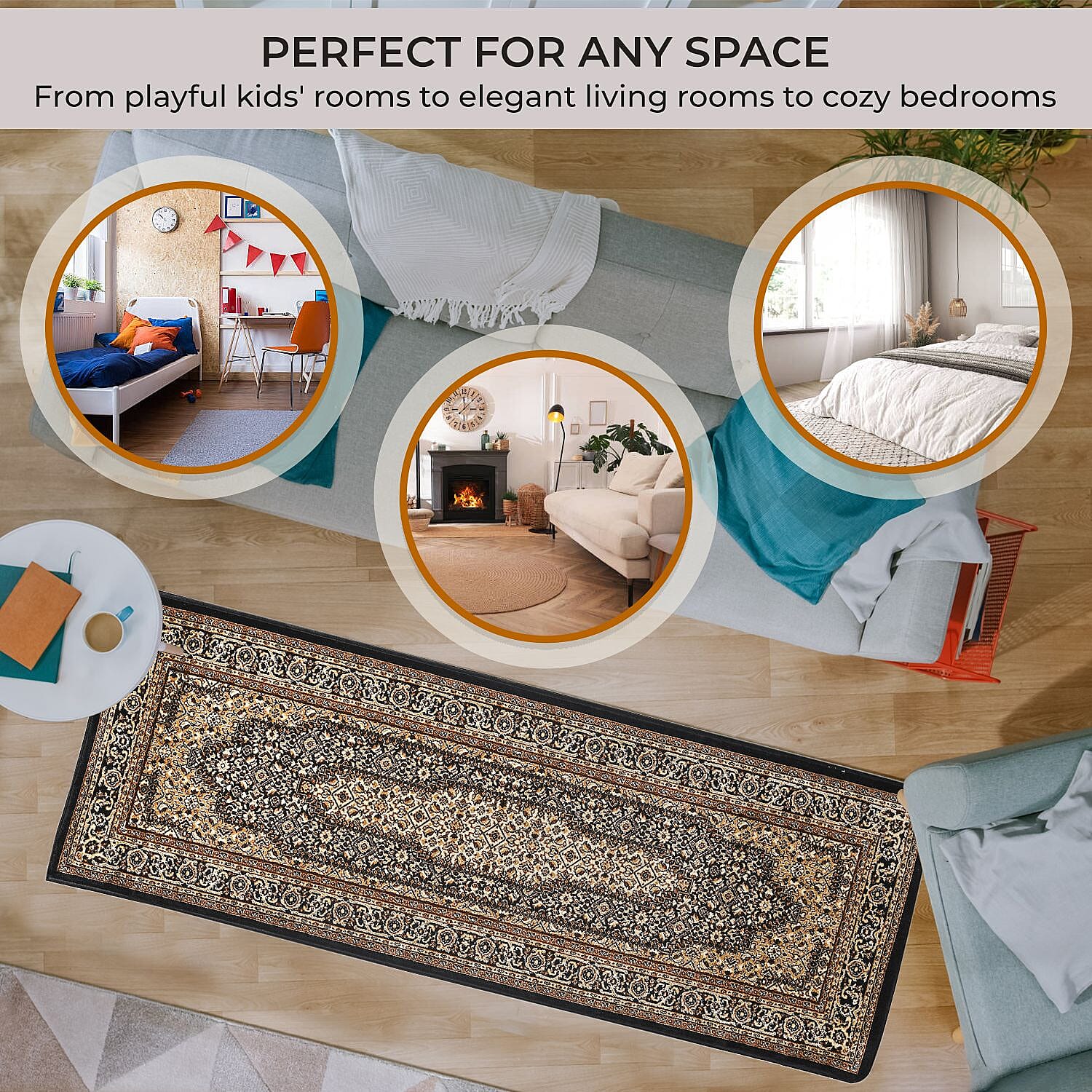 Polyester Traditional Rug and Door Mat - Yellow