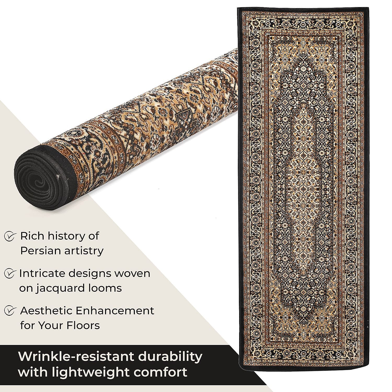 Polyester Traditional Rug and Door Mat - Yellow