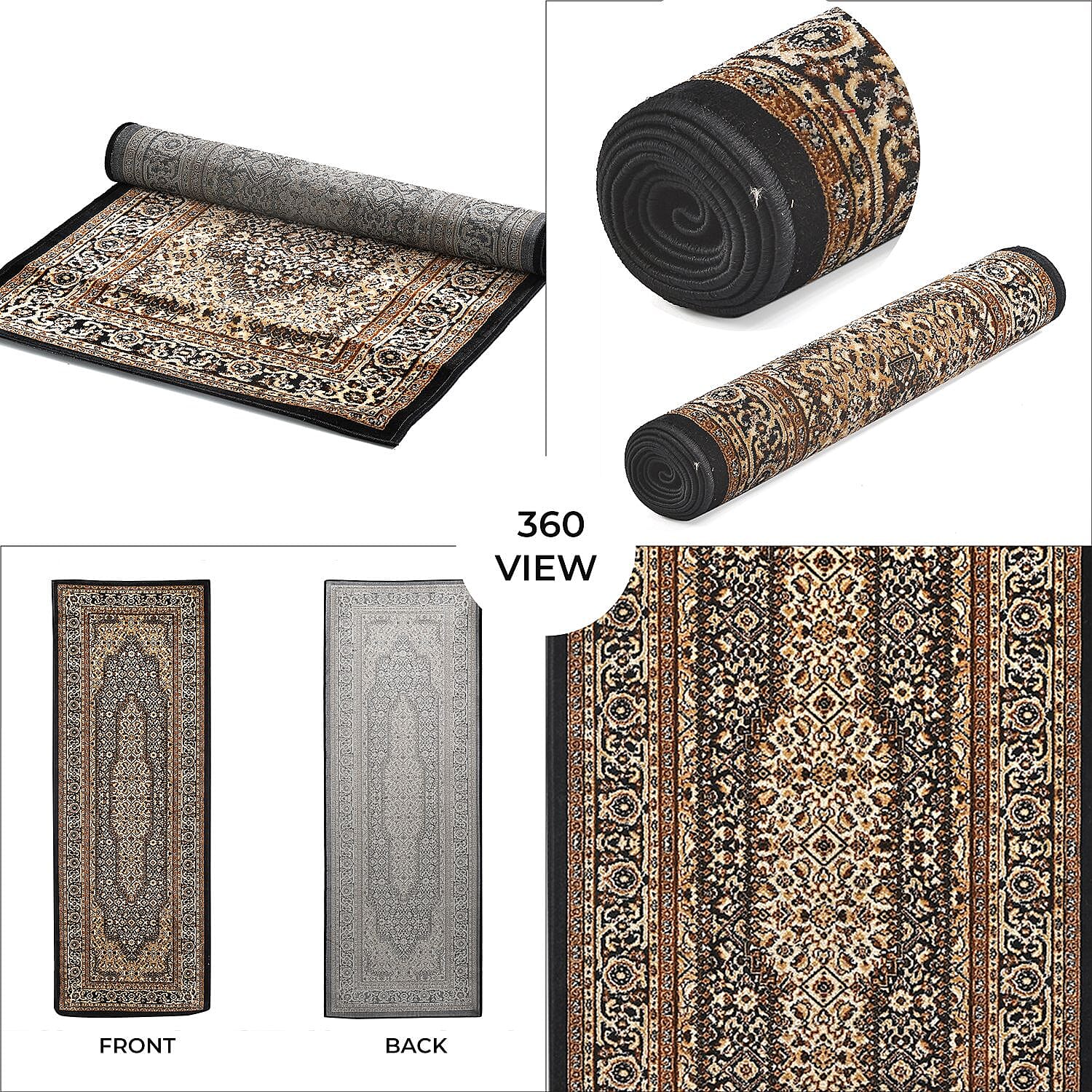 Polyester Traditional Rug and Door Mat - Yellow