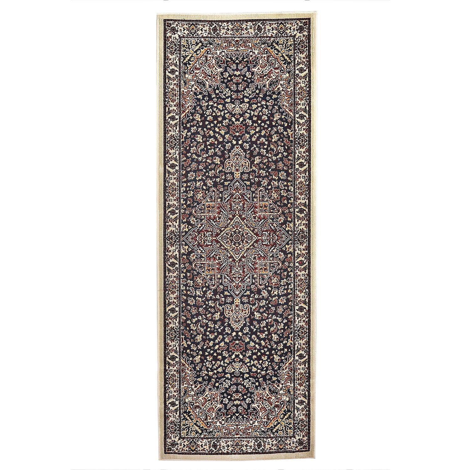 Pile Woven 950 GSM Traditional Carpet (Size 180x66 cm) - Maroon