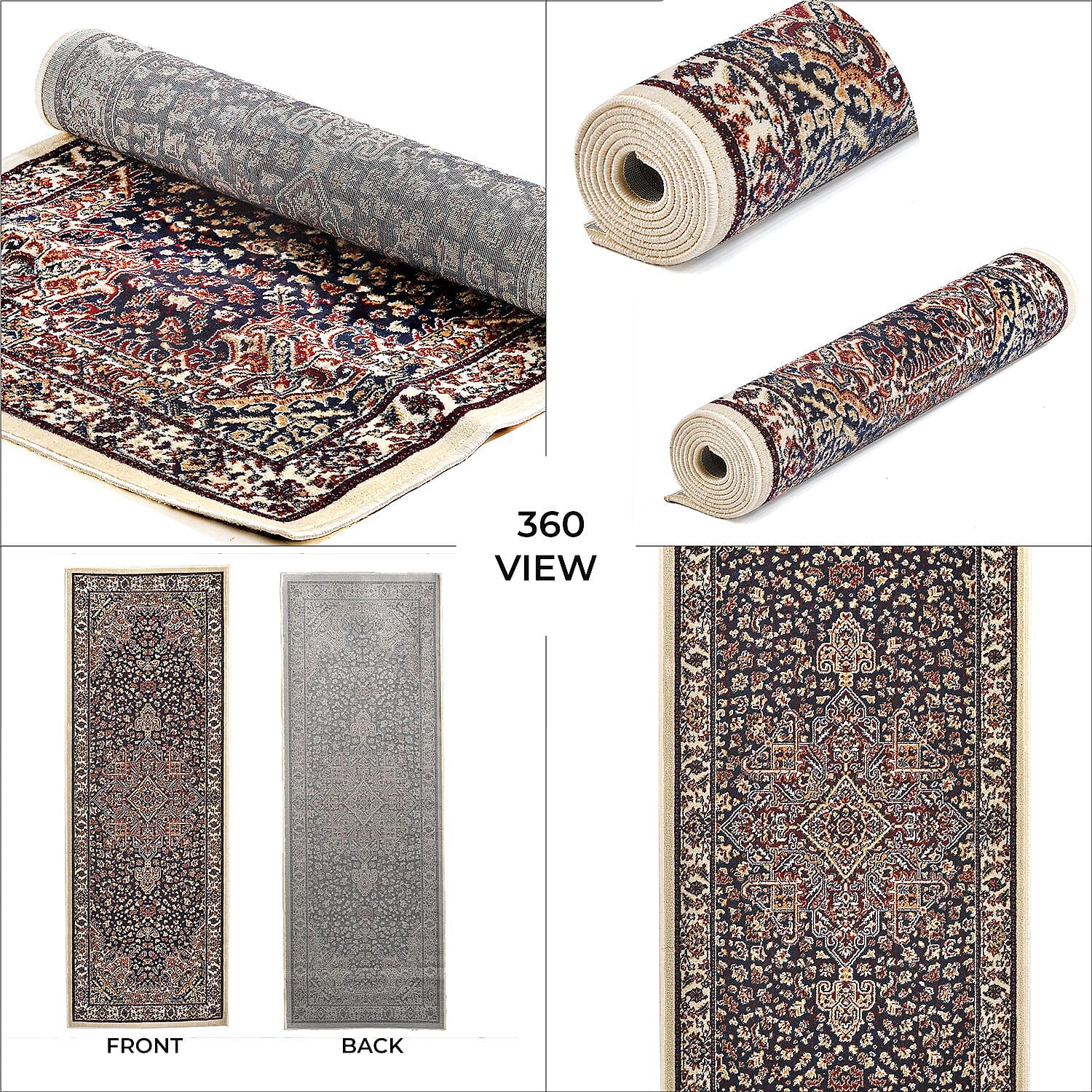 Pile Woven 950 GSM Traditional Carpet (Size 180x66 cm) - Maroon