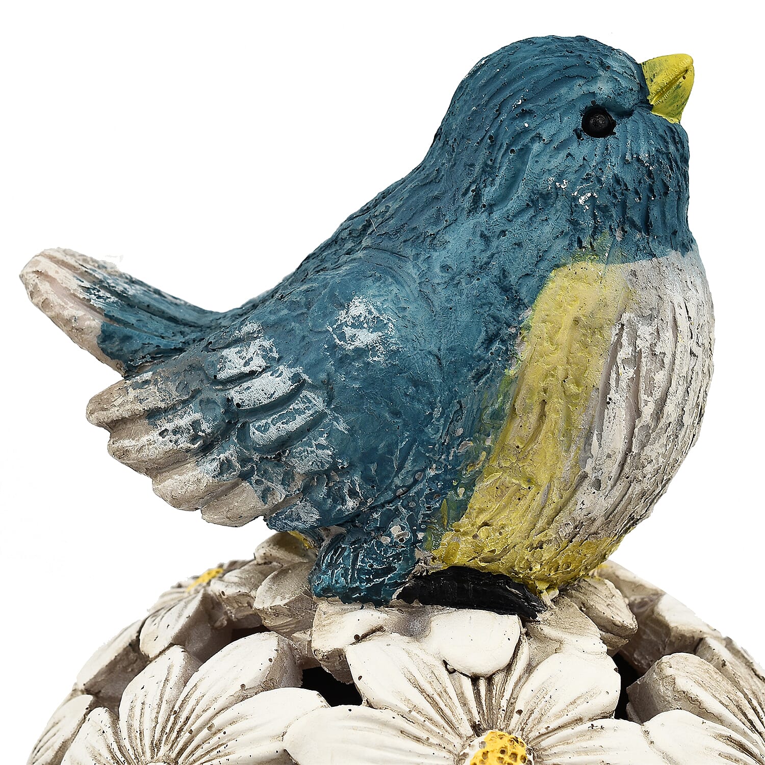 Bird Floral Ball with Solar Light - Blue & White