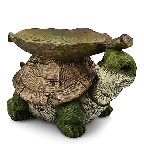 Outdoor Garden Turtle Birdfeeder - Green