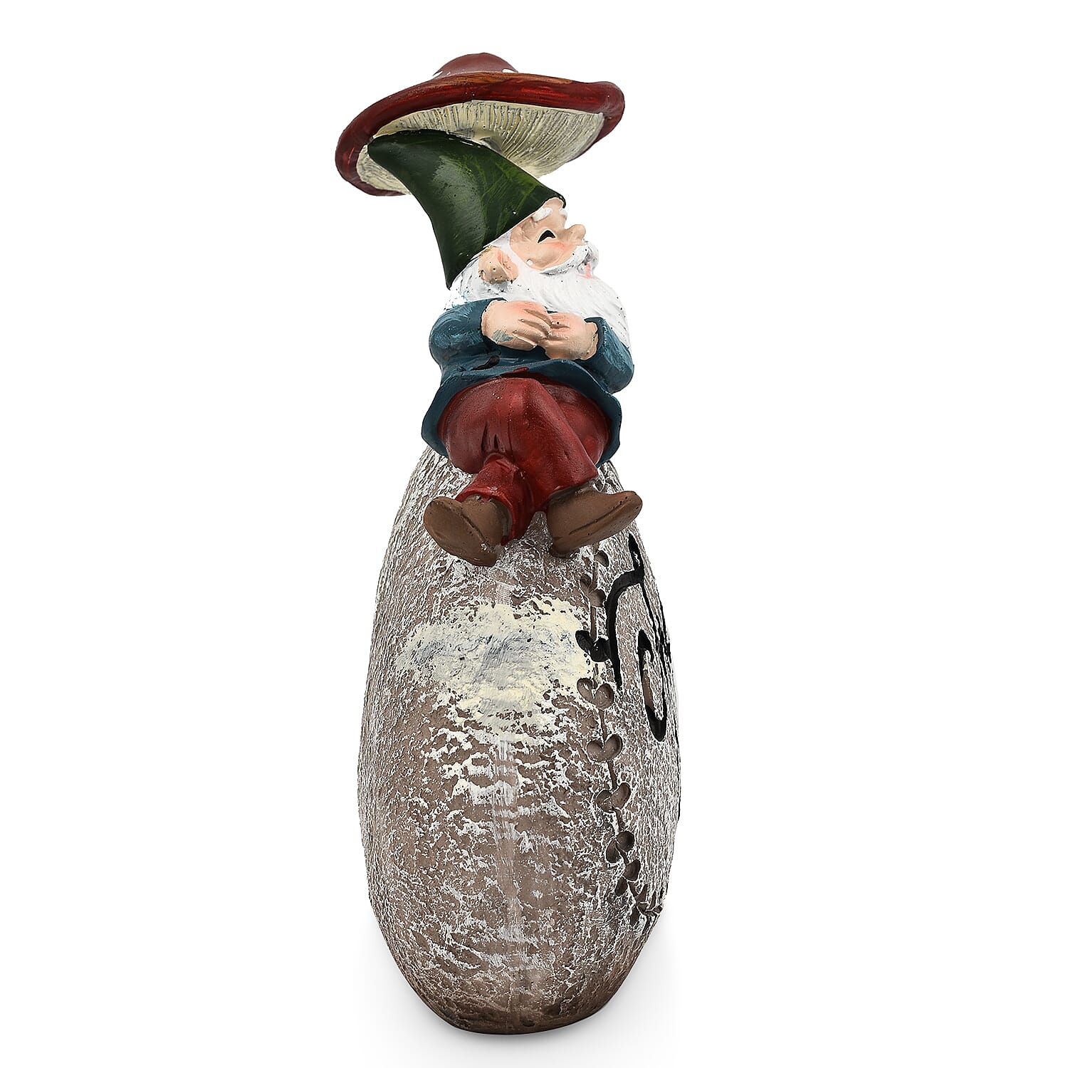 Gnome Garden Stone - Choose To Be Happy (Size 18x16x7.5 cm) - Red