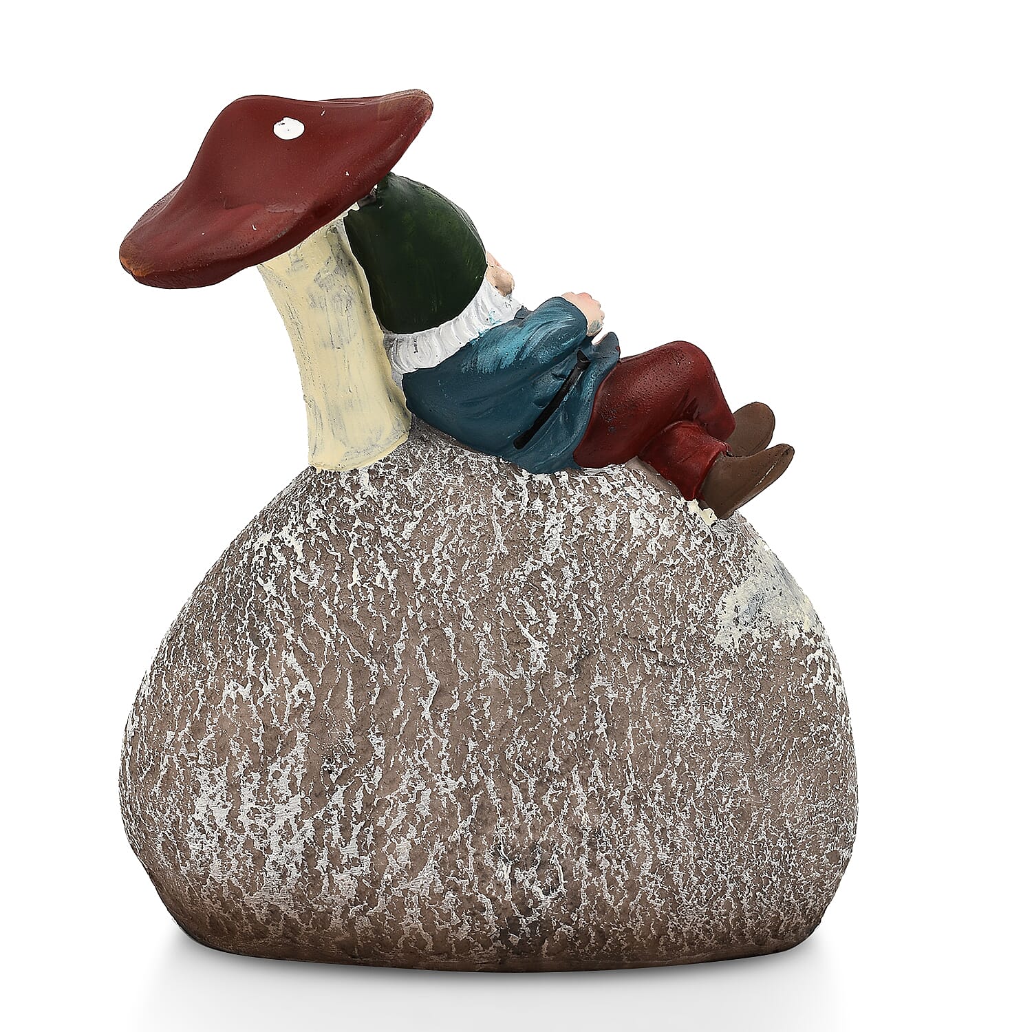 Gnome Garden Stone - Choose To Be Happy (Size 18x16x7.5 cm) - Red